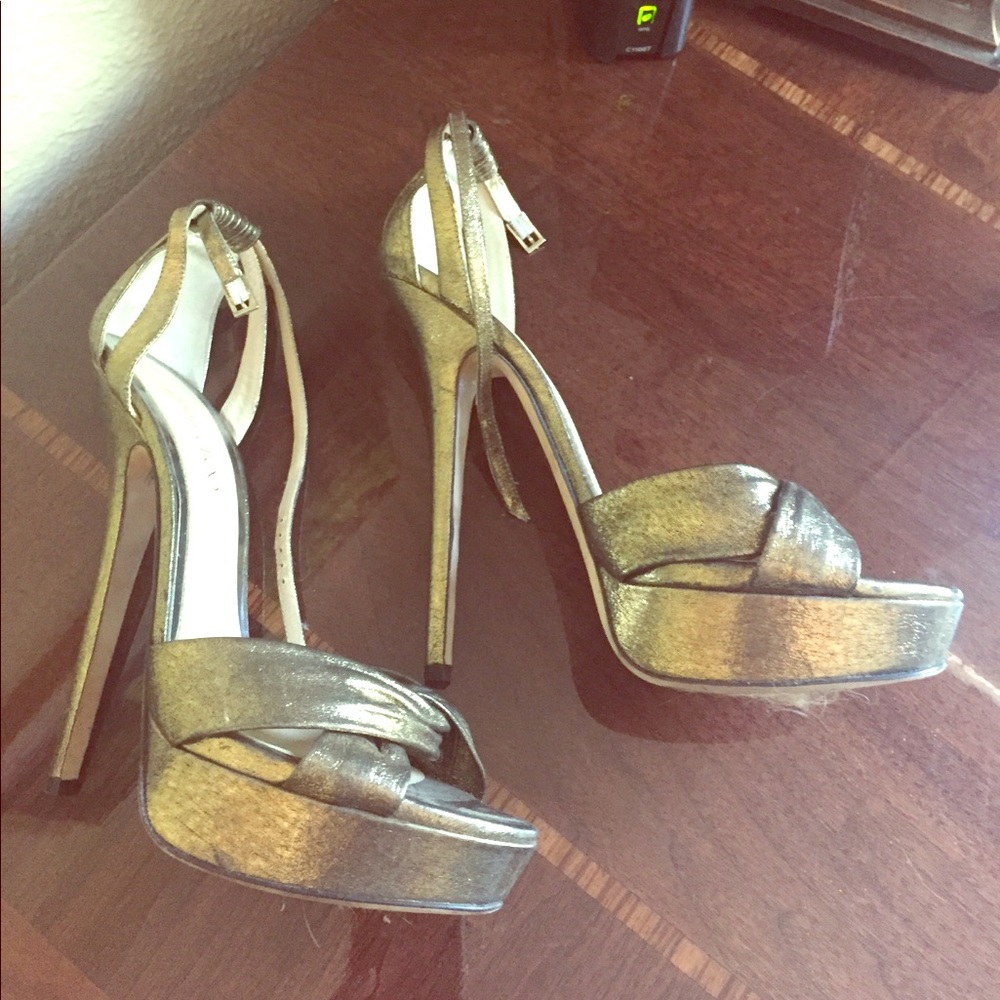 Jimmy Choo Greta in gold suede